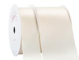 【Zofrud】アイボリー ダブルフェイス サテンリボン 2巻セット - 合計18メートル (25mm幅、50mm幅 x 9M) - 手芸、ギフトラッピング、ウェディングに最適