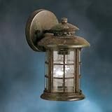Kichler Lighting Kichler 9759RST Rustic 1-Light Outdoor Wall Lantern, Rustic Finish over Solid Brass