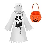 子供用おばけコスチューム パーティー衣装 ハロウィン 男女兼用 かぼちゃバッグ付 (140cm)