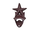 Hampton Nautical Rustic Red Cast Iron Wall Mounted Starfish Bottle Opener 6 - Starfish Decoration - 