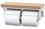 【CF-AA64KU】カラーLP トイレットペーパーホルダーおしゃれな木製棚付2連紙巻器LIXIL インテリアリモコン対応紙巻器/【CF-A63KUの新品番】 LP(クリエペール)