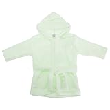 赤ちゃん・ベビー用 スーパーソフト 水玉模様 フード付きバスローブ ドレッシングガウン (3-6ヶ月) (ライム)