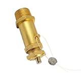 uxcell 安全弁 逃がし弁 リリーフバルブ リリーフ弁 オススレッド　金属　ゴールド 15.9mm