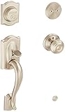 Schlage F93CAM619GEO Camelot Inactive Handleset with Georgian Knob, Satin Nickel Schlage Lock Compan