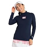 [キャロウェイ] レディース 長袖 モックネックシャツ (ブランドロゴ・ストレッチ性) / ゴルフ インナー / C24133200 1120_ネイビー