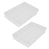 uxcell　収納ボックス　プラスチック　クリアホワイト　19.5 x 13 x 3.5cm