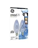 GE Lighting Reveal 48700 25-Watt, 150-Lumen Blunt Tip Light Bulb with Candelabra Base, 2-Pack [並行輸入品