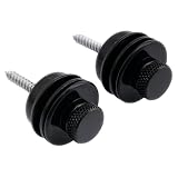Musiclily 大きなギター ストラップロック ピン Security Strap Locks エレキギター/ベース用 、ブラック (2個入)
