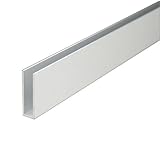 e-kanamono アルミチャンネル 1.0x7.5(内寸5.5)x25x4000mm(2M+2M) アルマイトシルバー