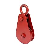 uxcell プーリー　滑車 レッド 負荷0.3T シングルロープスイベルリングシーブ 機械用 244g