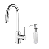 Kraus KPF-1622-KSD-30CH Single Lever Pull Down Kitchen Faucet and Soap Dispenser Chrome by Kraus
