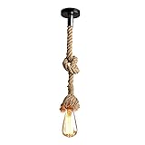 クリエイティブ夢50 cm e27 HempロープSingle Head Vintage Hangingペンダント天井ライトランプ工業レトロカントリースタイルダイニングホールレストランバーカフェ照明 