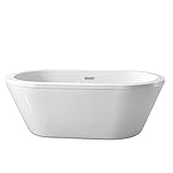 Schonコルトン5.25 Ft。センターDrain自立浴槽で光沢ホワイト