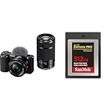 SONY(ソニー) Vlog用カメラ APS-C ミラーレス一眼カメラ ZV-E10 ダブルズームレンズキット ウィンドスクリーン付属 ブラック ZV-E10Y B + 【 サンディスク 正規品 】 CFexpress Type B 512GB 最大読取り速度 1700MB/秒 SanDisk Extreme PRO SDCFE-512G-GH4NN