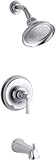 KOHLER K-T10581-4P-CP Bancroft Rite-Temp Pressure-Balancing Bath and Shower Faucet Trim, Polished Ch