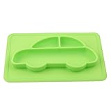 Honel お食事マット ランチョンマット ランチプレート シリコン 離乳食 ベビー食器 幼児 赤ちゃん 子供 キッズ 滑り止め グリーン
