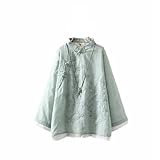 チャイナブラウス 刺繍ブラウス 綿 春シャツ 花柄 刺繍 レディース チャイナ風 トップス チャイナカラー 立ち襟 薄手 長袖 チャイナシャツ 大人 カジュアル 春 秋