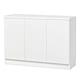 日本製 完成品 カウンター下収納 高さ65cm (90幅 プッシュ扉タイプ, ホワイト)