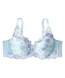 [ニッセン] ブラジャー 脇高フルカップブラジャー（チューリップ柄）（日本製レース）（トリンプ）（n、FULLRE） アクアブルー J75