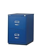 BISLEY 2F カギ付 2段 ファイルホルダー スチールキャビネット 【ブルー】【日本正規代理店品】【5年保証】