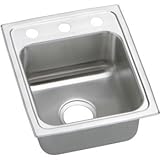 Elkao|#Elkay PSRQ15173 20 Gauge Stainless Steel 15 Inch x 17.5 Inch x 7.125 Inch single Bowl Top Mou