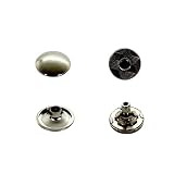 両面カシメ式 薄型マグネットホック 10mm マグネットボタン 留め具 金具 ハンドメイド レザークラフト バッグ ポーチ 制作用 パーツ (シルバー)