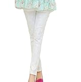 【MINI MAM】 レース リブ付 10分丈 レディース 妊婦 マタニティ ママ M L 黒 水色 桃色 白 伸縮性 授乳服 秋 夏 (L, ホワイト)