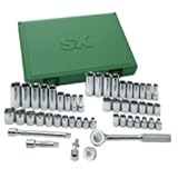 S K Hand Tools SKT94549 .38in. Drive 6 Point Fractional-Metric Socket Set with Universal Joint - 49 
