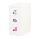 【JAJAN】[国産]お片付けトレーニング家具【トライファ】チェスト3杯タイプ 女の子向け(幅29cm高さ60cm）[知育家具・子ども用タンス][低ホル][完成品]