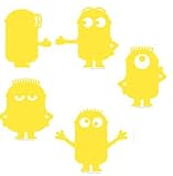 4個Minion怪盗グルーの月泥棒2ミニオンズ取り外し可能な壁デカールステッカーアートホームデコレーション子供用room-3 1 / 2 x 2インチ、2 x 2インチ、2 x 2インチ、2 x 2 
