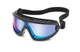 Gateway Safety 4589F Wheelz Stylish and Comfortable Safety Goggle, Blue Mirror Anti-Fog Lens, Black 