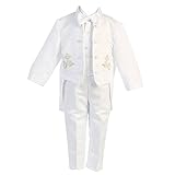 Angels Garmentベビー男の子ホワイト5個ゴールド刺繍タキシード3 – 24 m カラー: ホワイト