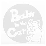 ホワイト（白） 犬 コーギー 円 Baby in the car ベビー イン ザ カー ベビーインカー ステッカー 窓ガラス用シールタイプ 車 戌 干支 動物