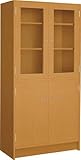 コクヨ　役員室用家具　マネージメント70シリーズ　両開き書棚　上段扉木枠付きガラスタイプ カラー:W03(ミディアム)