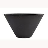 【2個入】軽量コンクリート製植木鉢/プランター ストーンライトコニック浅 φ35cm 穴有 ブラック 〔ガーデニング用品/園芸〕 [簡易パッケージ品]