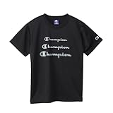 [チャンピオン] モダン 半袖Tシャツ キッズ 丸首 速乾 C VAPOR スクール ラバープリント Polyester Mesh SHORT SLEEVE T-SHIRT CK-BS324 ブラック