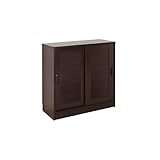 【地球家具】最大約60足 大容量 玄関収納 【ルーバー引き戸シューズラック】 [湿気や臭い対策に 通気性のいいルーバー扉構造] [棚の位置が16段階調節可能] [穴隠しシール付] 幅90cm ロータイプ ブラウン