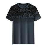 [hvreiop] Tシャツ メンズ 半袖 速乾 夏服 通気性 薄手 冷感 ドライtシャツ 丸首 軽量 カジュアル トレーニングウェア プリント おしゃれ カットソー ストレッチ 大きいサイズ 快適 トップス お洒落 夏 スポーツ 筋トレ ジム(ダークグレー,3XL)