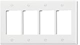クーパー配線デバイスポリカーボネート4-gang Decorator漏電遮断器Midサイズ壁プレート PJ264W 1