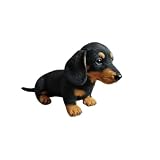 MRTRESB ダックスフンドのぬいぐるみ、動物のぬいぐるみ、インテリア装飾、デスク用装飾品、子供向けギフト、誕生日プレゼントト(ブラック)