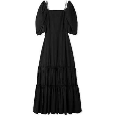 Amazon.co.jp: フルーツエンブロイダリーパフスリーブワンピース