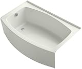 KOHLER K-1100-LAW-NY Expanse 60-Inch X 32-Inch Curved Alcove Bath with Bask Heated Surface and Left-
