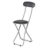 不二貿易 折りたたみ パイプチェア スリム ブラック 合皮 88625