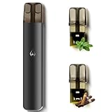 ECOCCO 電子タバコ スターターキット｜YOOZ mini/RICHILL/YOOZ ZERO 2 互換｜ミント＆プレミアムシガー ポッド2個付き｜ニコチン0・タール0・無香料