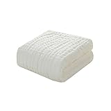 ベビー/キッズ コットン ガーゼ ソフト 通気性 バスタオル 夏用 カバー ブランケット 105×105センチメートル (白)