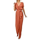 ドレス 礼服 ワンピース 秋 Duglo レディース Vネック 女性 ロング丈 不規則 レトロ 半袖 パーティー 宴会 キャバ 秋 きれいめ 忘年会 お呼ばれ 無地 日常 オープン 可愛い スリム 上