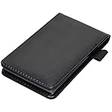 GoodsLand(グッズランド) 【 縦型 】 手帳 メモ帳 ミニ サイズ 約A7 レザー カバー セット ノート ペンホルダー GD-A7TECHO-BK