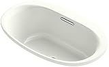 KOHLER K-5714-VB-NY Underscore Oval Drop-In VibrAcoustic Bath with Center Drain, 60" x 36", Dune [並行