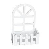 1PCS白円の木のフェンスのシミュレーション窓と壁の花のポットの家セクションのシミュレーション