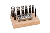 Eurotool Metalwork Essential Dapping Set Bench Block With 8 Punches